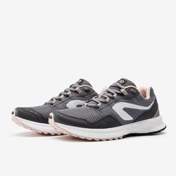 CHAUSSURES DE RUNNING FEMME KALENJI RUN ACTIVE GRIP GRIS ROSE