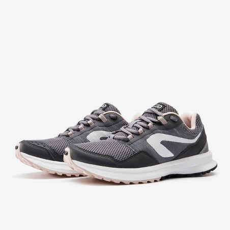 Zapatillas running  Mujer Kalenji Active Grip gris rosa