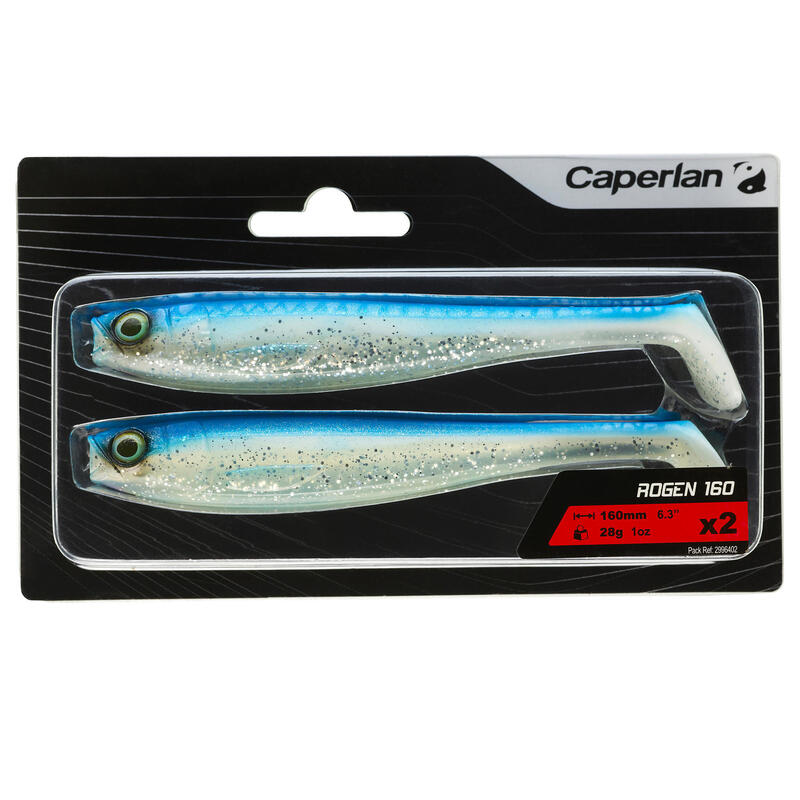 Kit pesca artificiali morbidi luccio ROGEN 160 azzurro X2