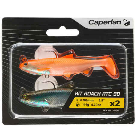 Vinilo Shad Pesca Spinning Roach RTC 90 Naranja / Dorso Azul