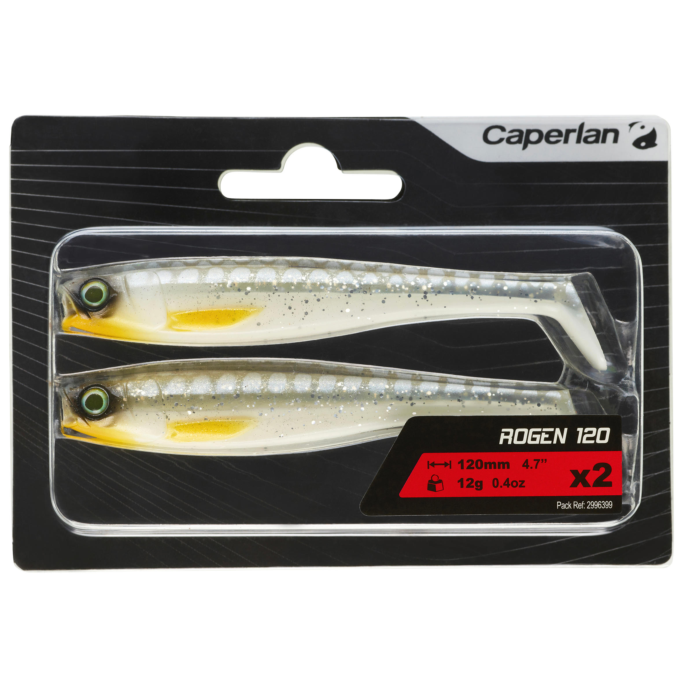 SOFT LURE FISHING LURE ROGEN 120 WHITE X2 3/3