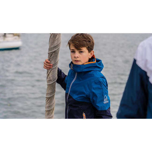 TRIBORD Kid's waterproof sailing jacket SAILING 100 Navy...