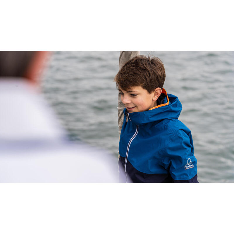 Gyerek vitorláskabát Sailing 100, vízhatlan, sárga 