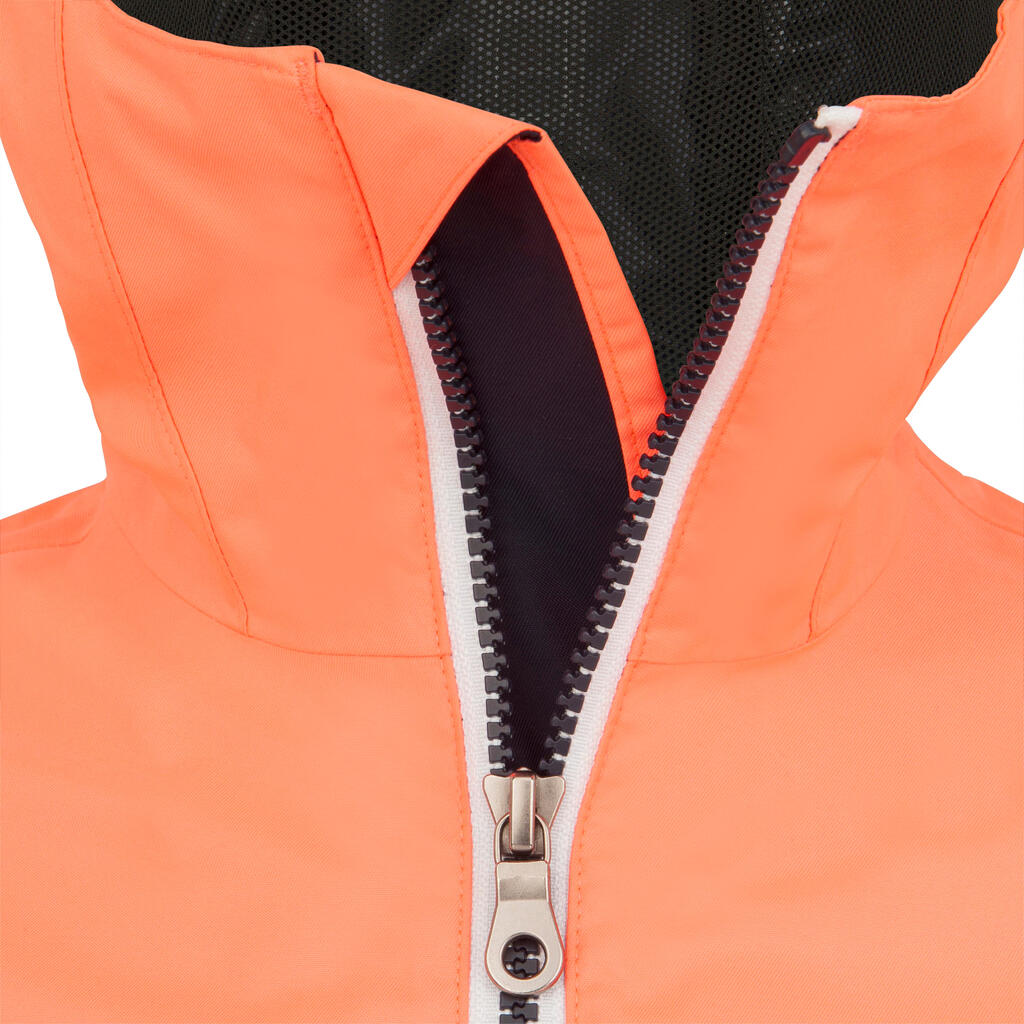 Segeljacke Regenjacke Kinder wasserdicht - Sailing 100 weiss/hellgrün