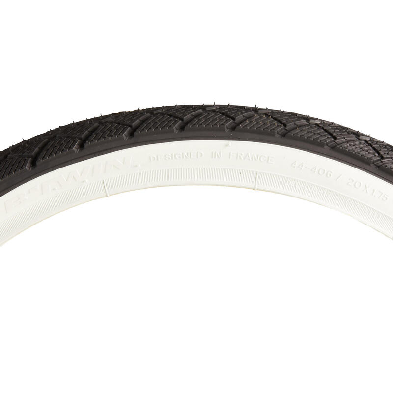 Band voor kinderfiets 20x1.75 draadband ETRTO 44-406 zwart wit