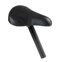 Selle de vélo 14 pouces noir + tige de selle 26 mm noir