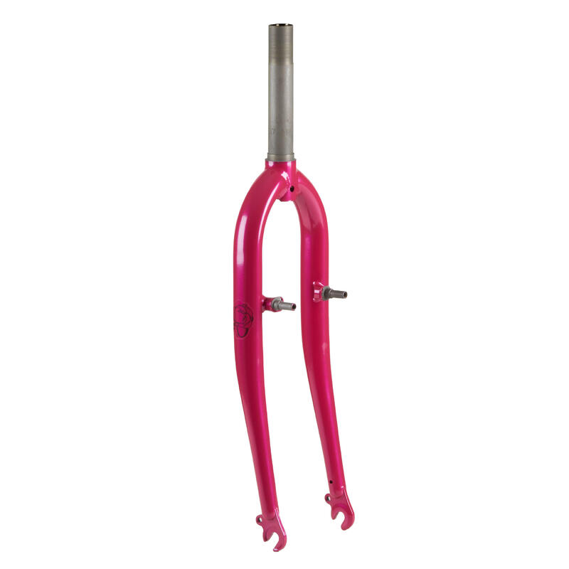 Fourche rigide pour vélo 24 pouces à pivot 1" fileté rose