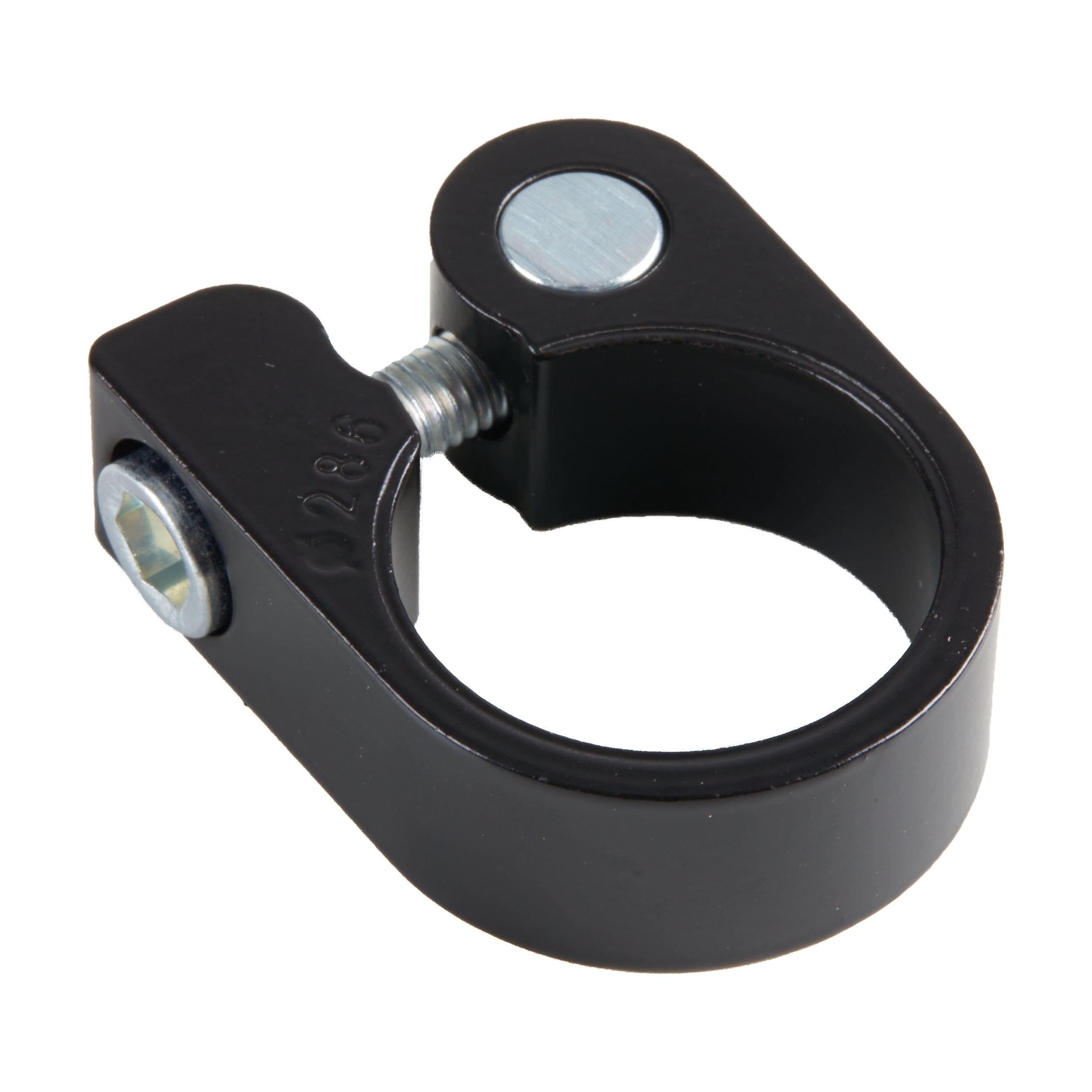 Screw-on saddle clamp 28.6 mm black