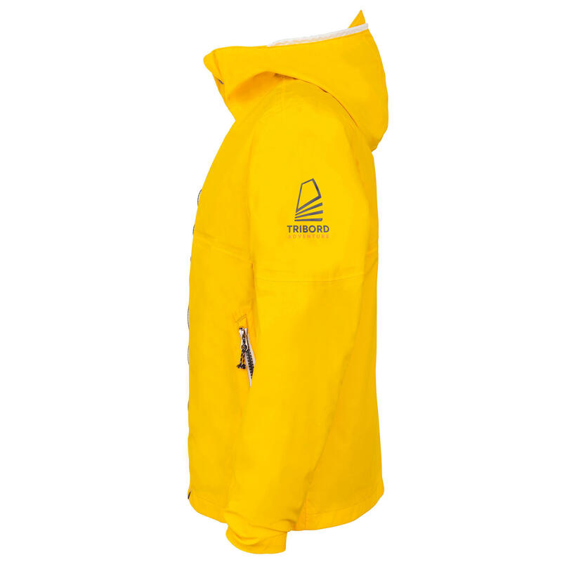Dětská nepromokavá bunda Sailing 100 na plavbu do deště žlutá