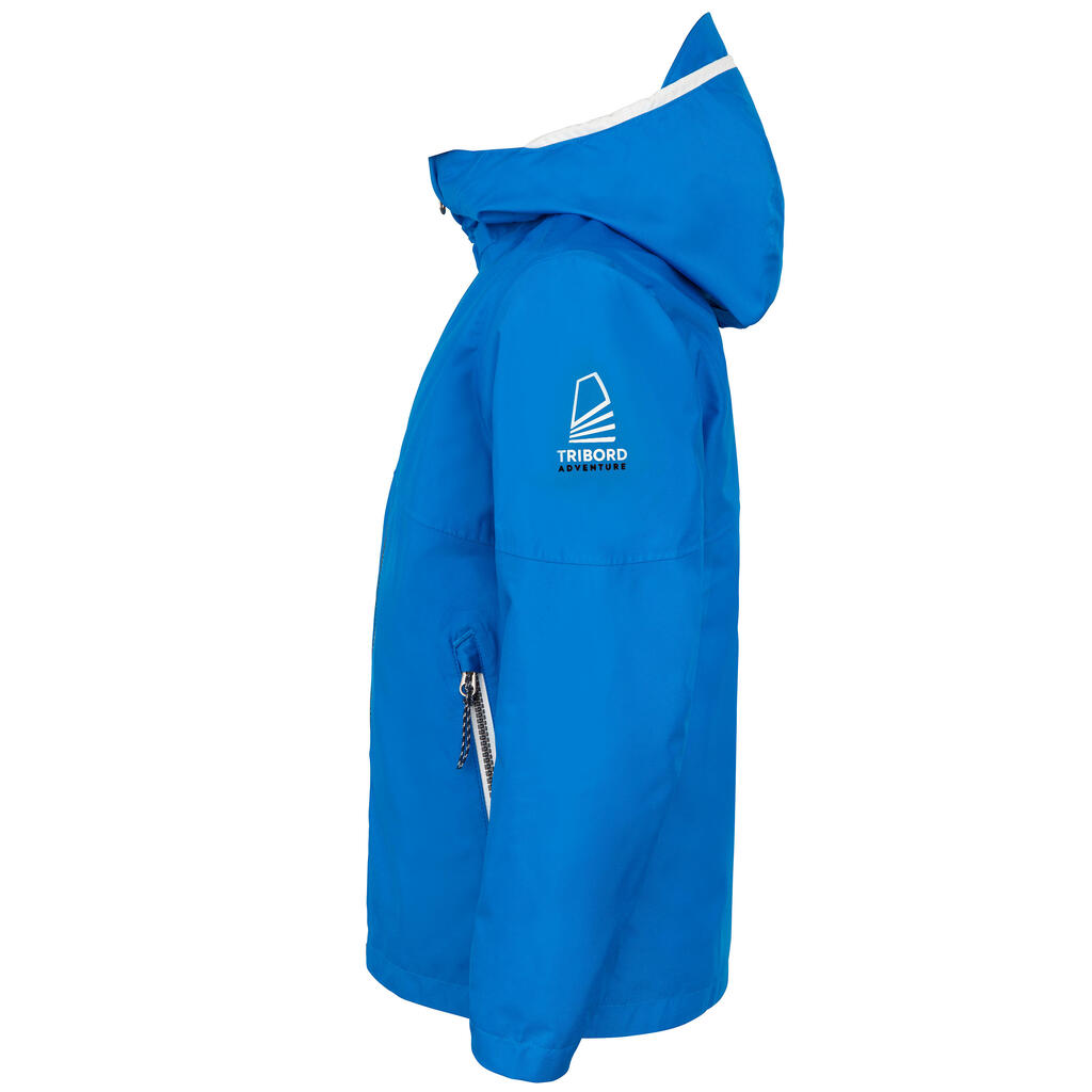 Segeljacke Regenjacke Kinder wasserdicht - Sailing 100 weiss/hellgrün