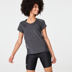 女款跑步T恤Run Light - 灰色