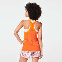 Maiou Jogging Run Light Gri/Portocaliu Damă Mers Sportiv, Mers Nordic - Maiou Run Light Damă KALENJI - Imbracaminte femei