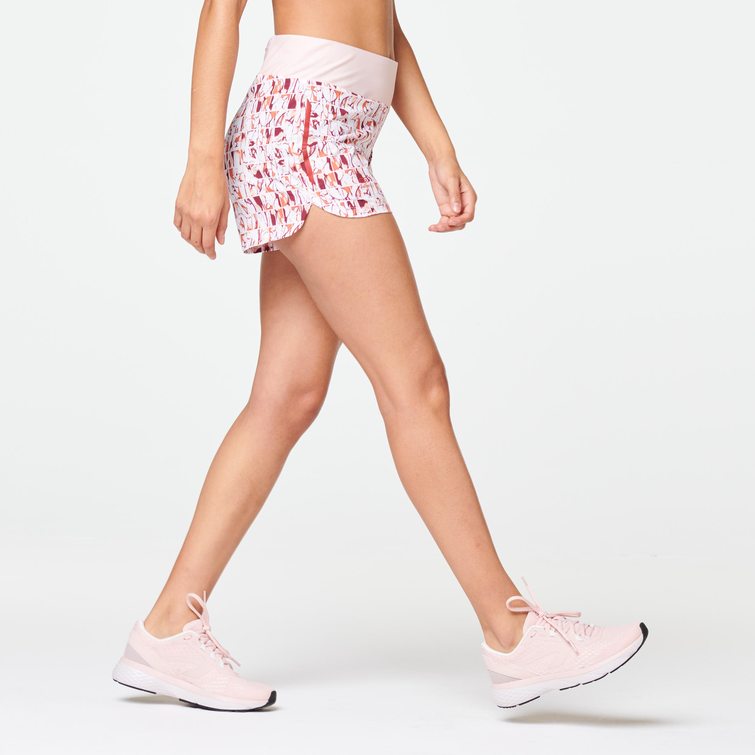 Dry women's running shorts - pink print 3/8