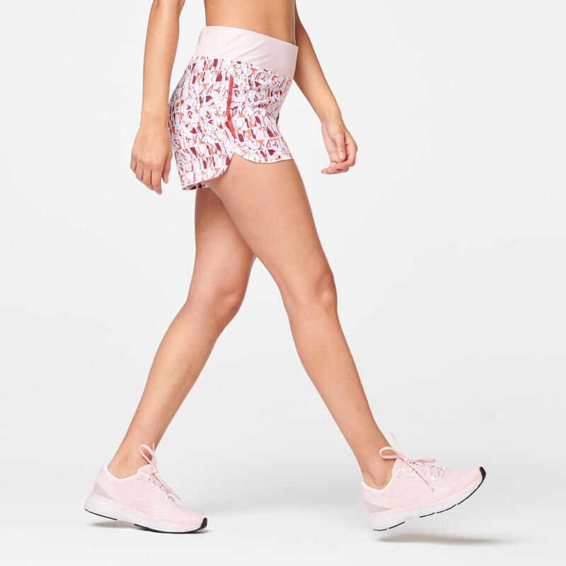 Laufshorts Dry Damen rosa mit Print 