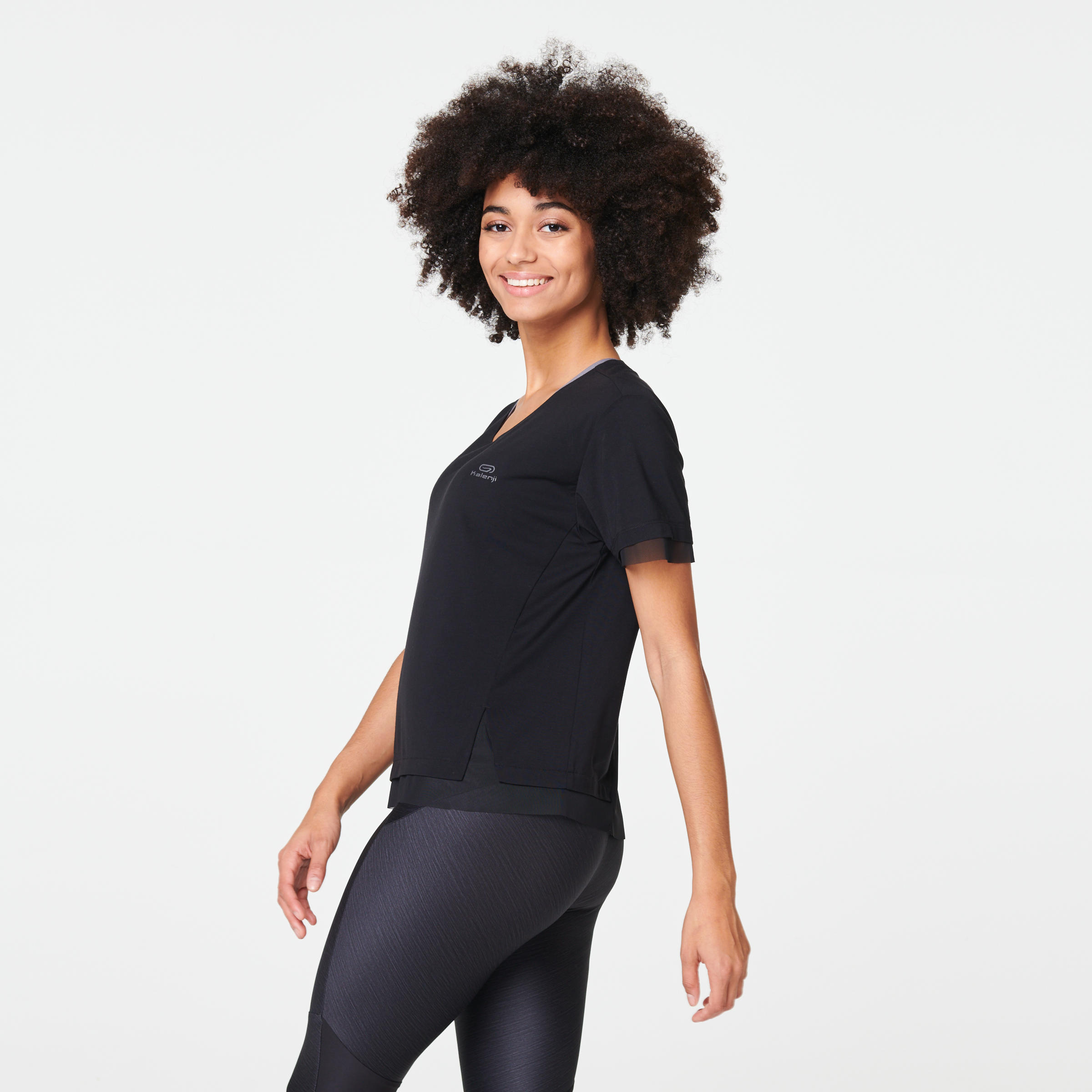 

Run Feel Women'S Running T-Shirt - Black -  By KALENJI | Decathlon