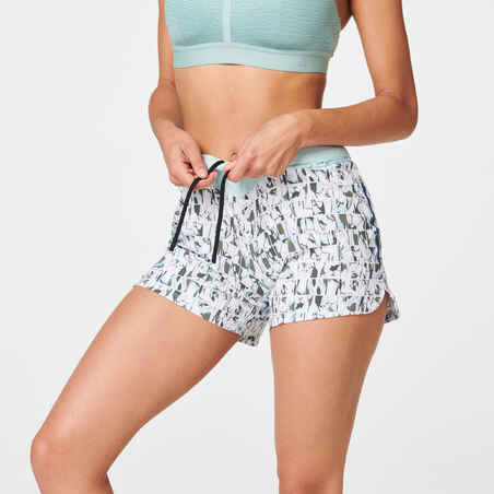 Short de Running para mujer Kalenji estampado dry verde claro - Decathlon