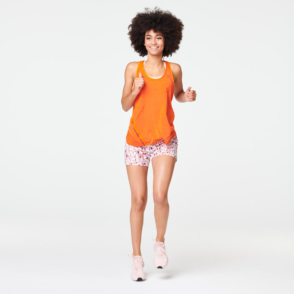 Dry women's running shorts - pink print