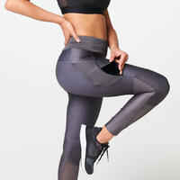 Women's breathable long running leggings Dry+ Feel - grey