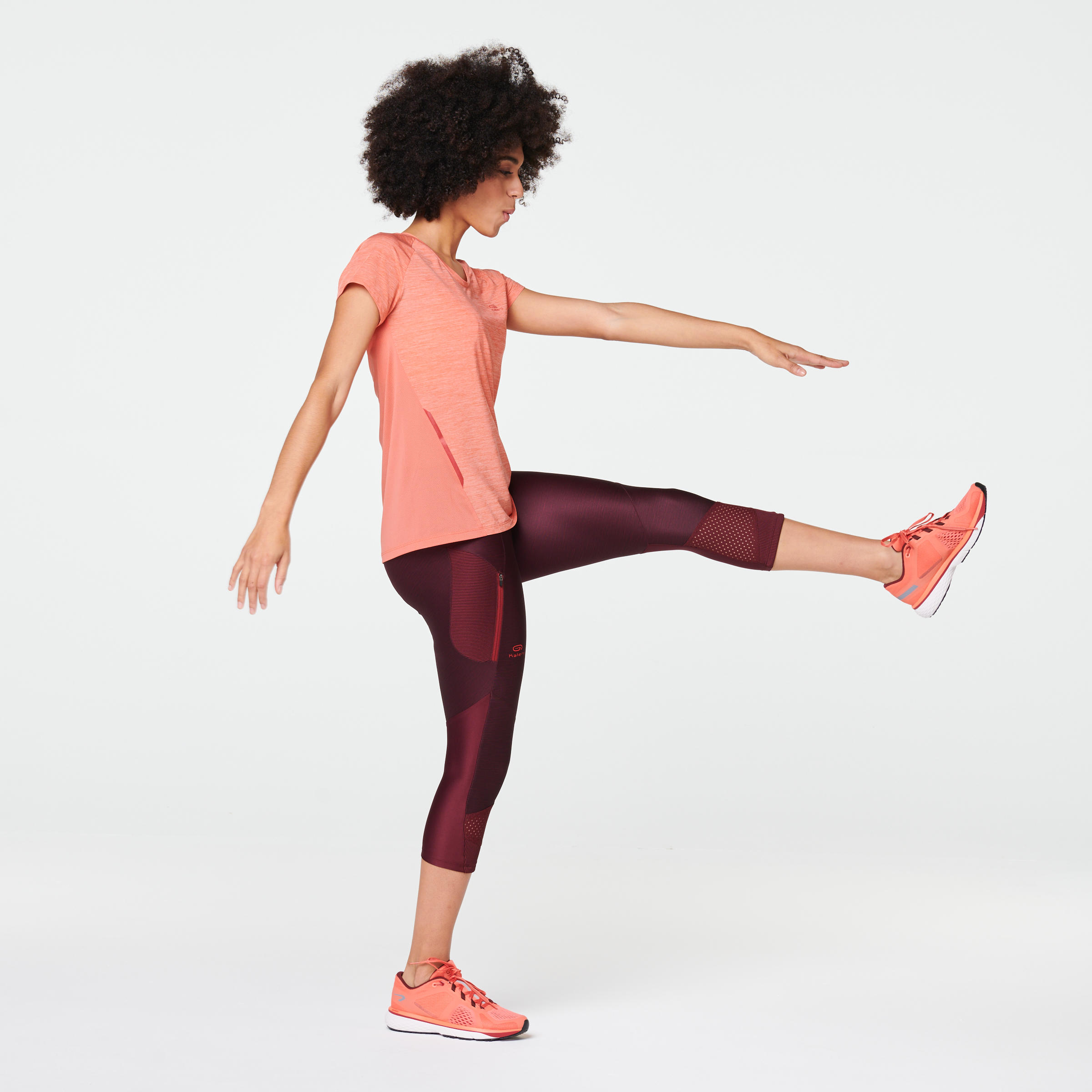 Women's breathable running T-shirt Light - light orange 7/7