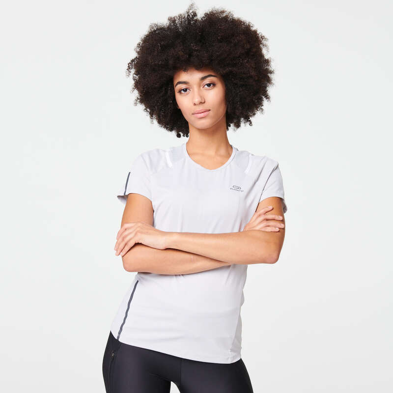 REGULAR WOMAN JOG WARM/MILD WHTR CLOTHES Clothing Accessories - RUN DRY + WOMEN'S T-SHIRT KALENJI - Clothing Accessories