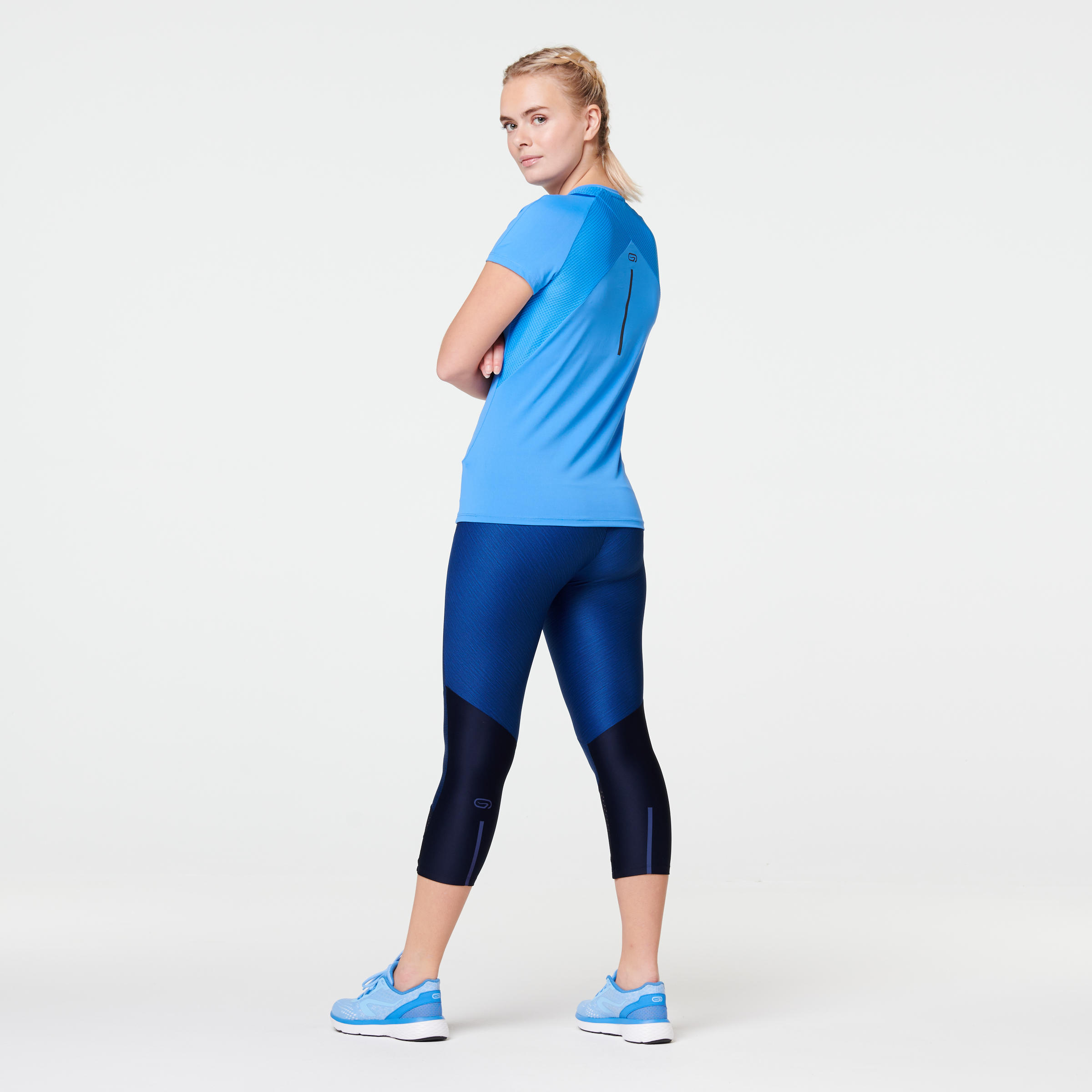 RUN DRY + WOMEN'S RUNNING T-SHIRT - BLUE 7/14