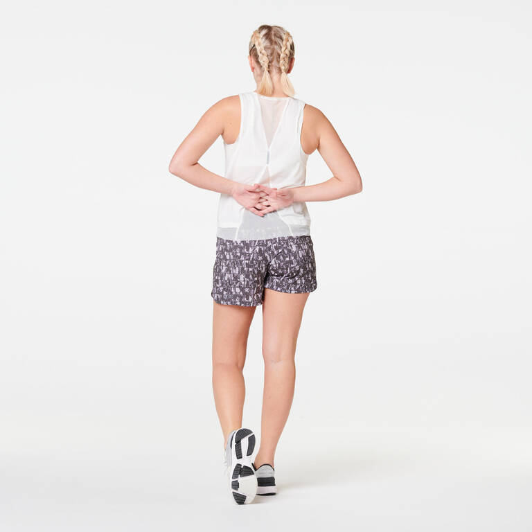 Women's printed running shorts Dry - anthracite