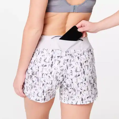 Women's printed running shorts Dry - light grey