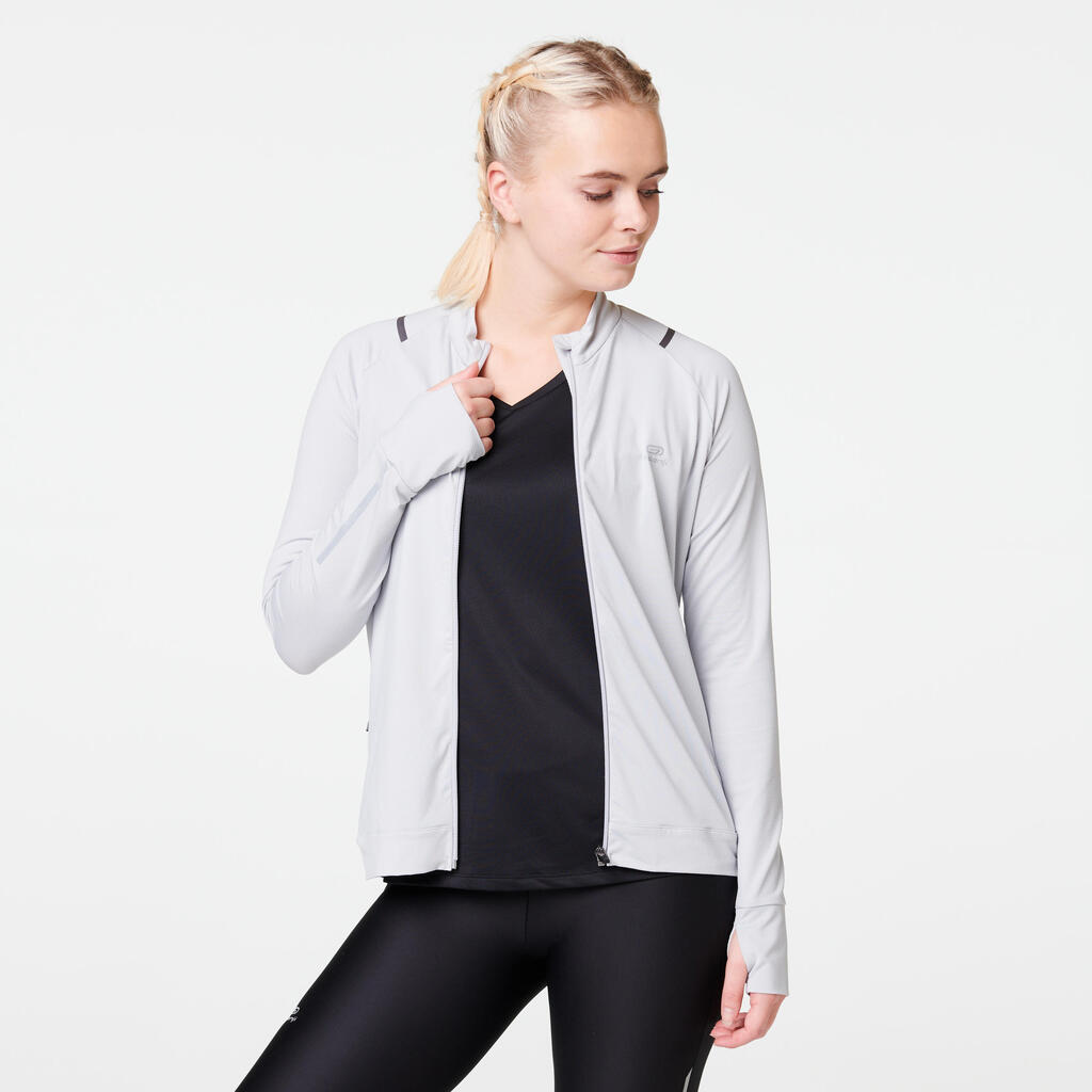 Laufjacke Run Dry Damen hellgrau