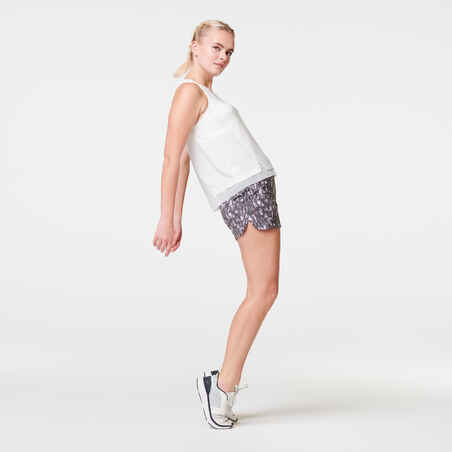 Women's printed running shorts Dry - anthracite