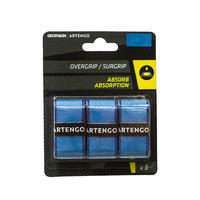 אריזה של שלוש רצועות אוברגריפ סופגות לידית מחבט טניס - כחול