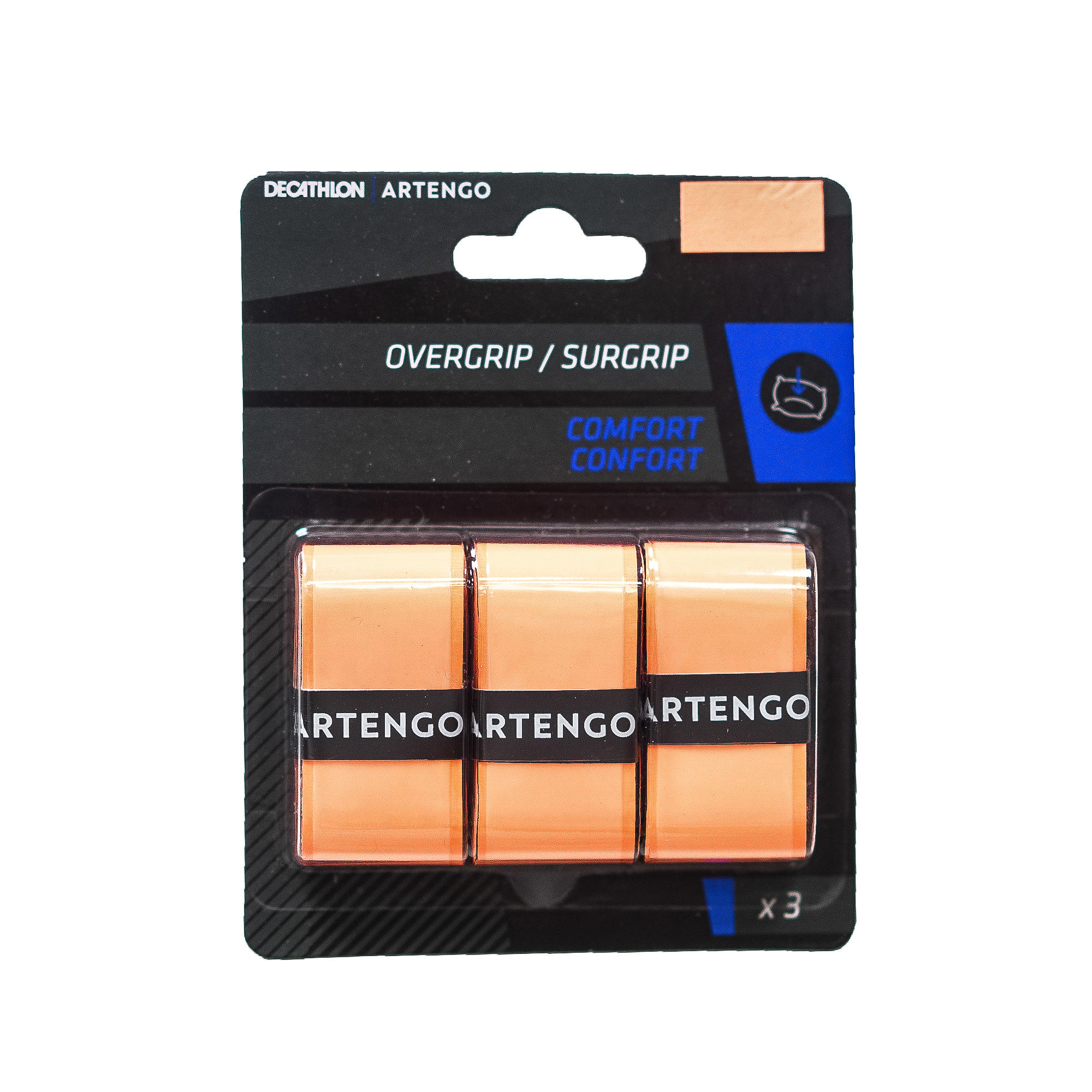 Tennis Comfort Overgrip Tri-Pack - Orange - ARTENGO