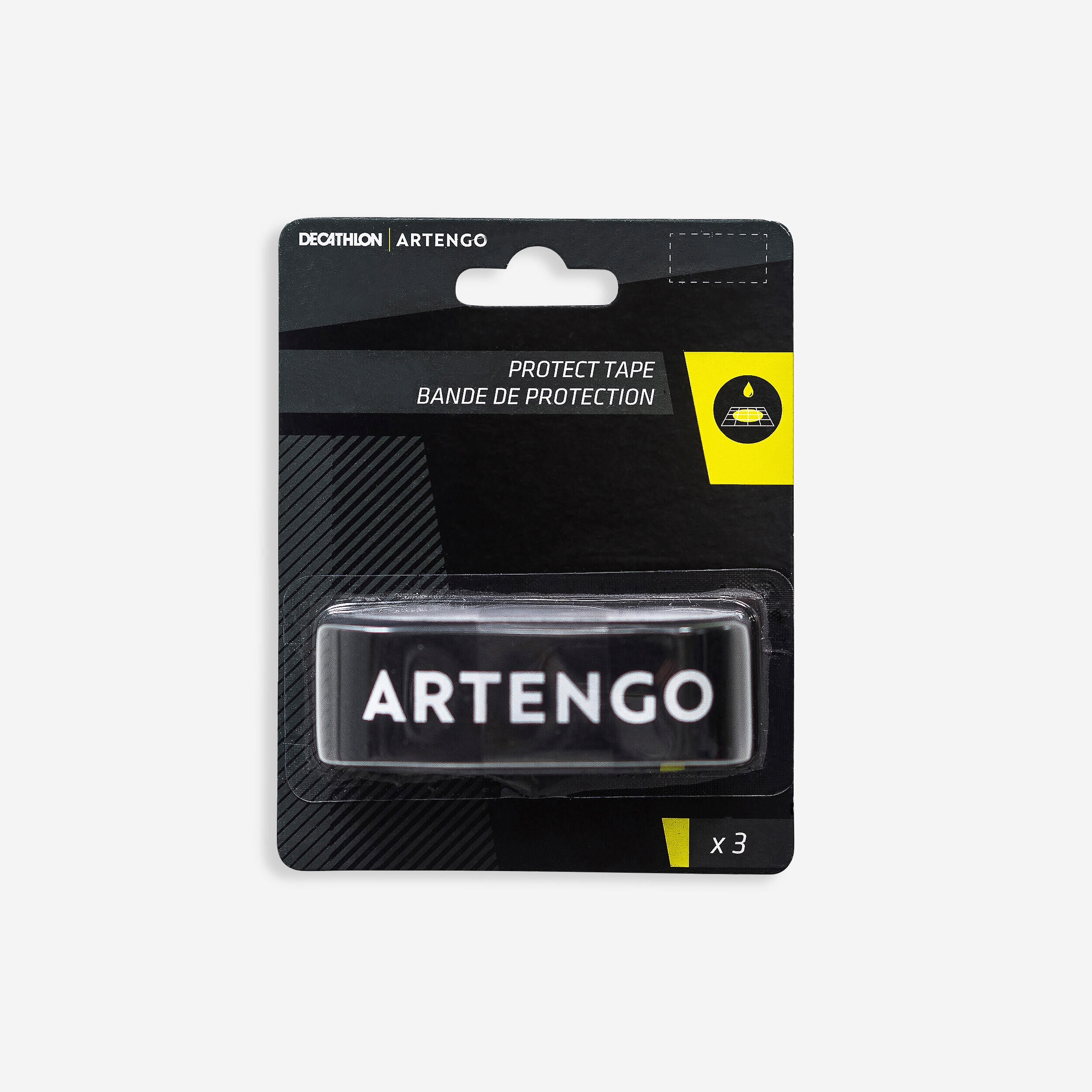 ARTENGO Tennis Racket Protection Tape 3-Pack - Black