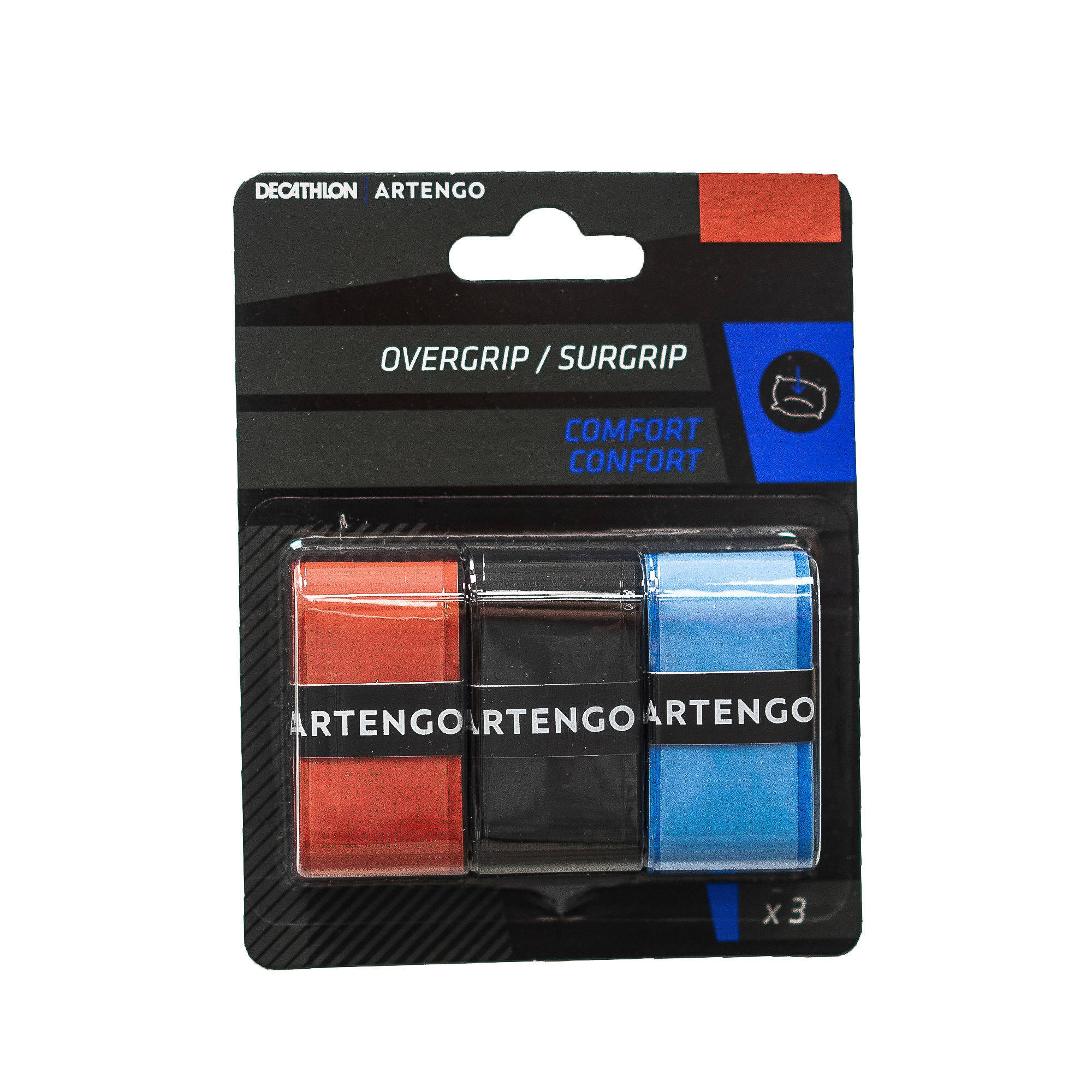 Tennis Racket Overgrip Comfort Multicolour x3 -  1