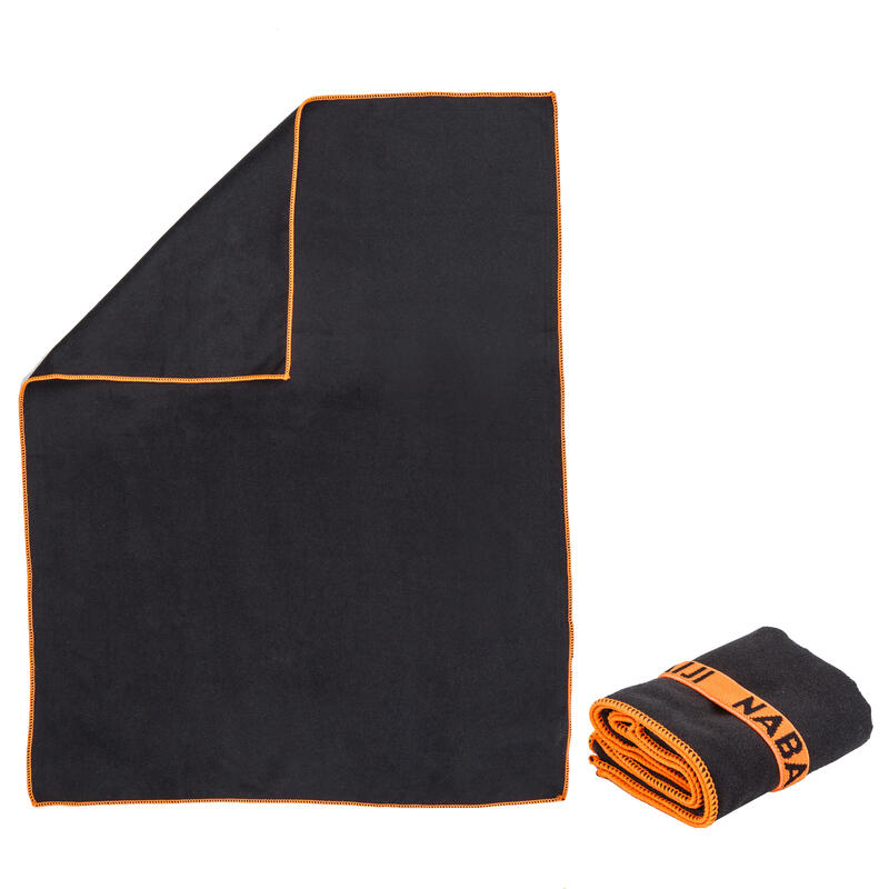 Swimming Microfibre Towel Size S 39 x 55 cm - Dark Grey
