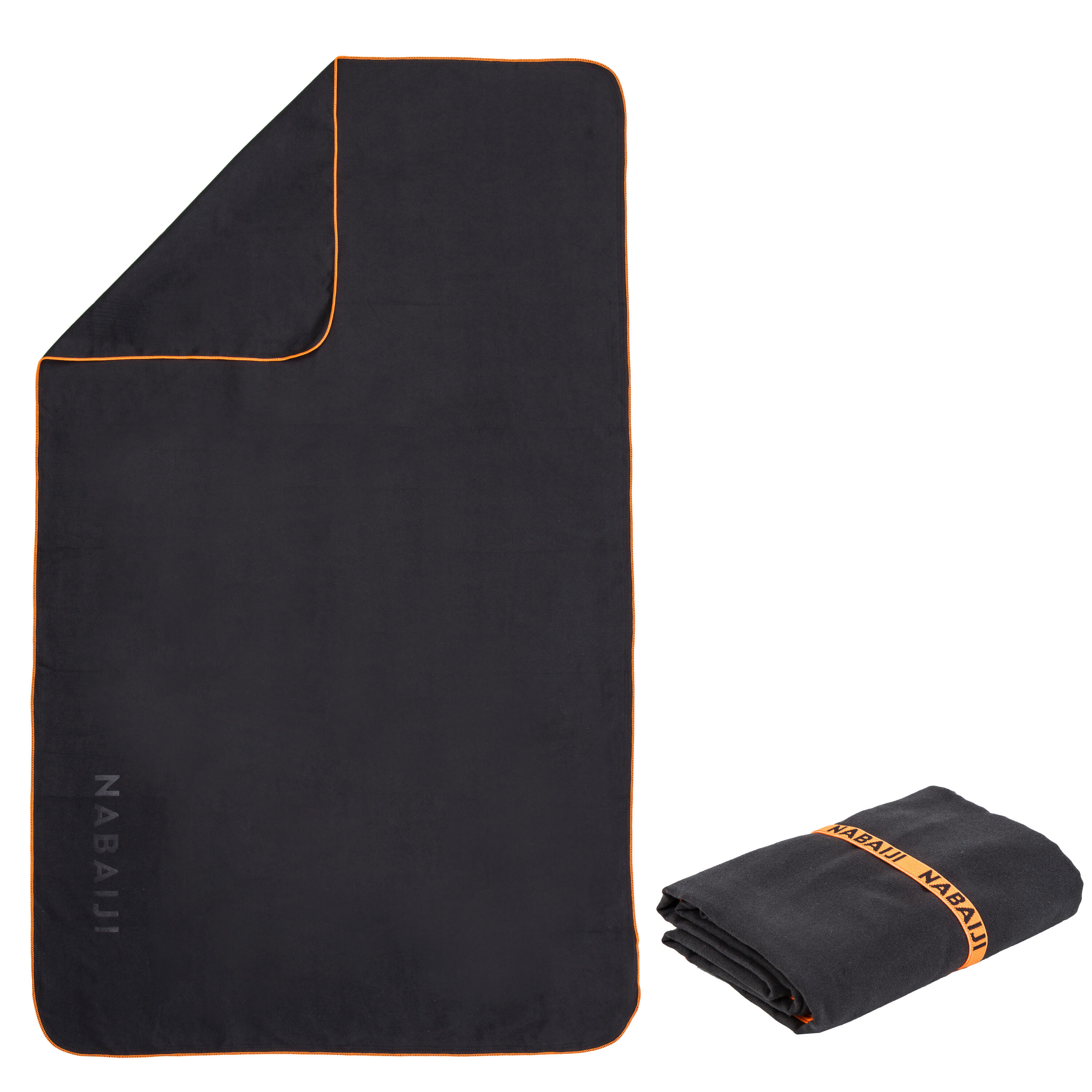 Microfibre Pool Towel Size L - Black - NABAIJI