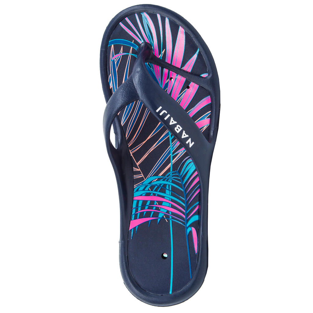 Women’s pool flip-flops TONGA 500 JUNG BLUE