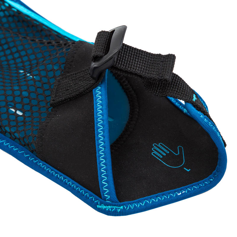Swimming Gloves Soft 100 - Black Blue