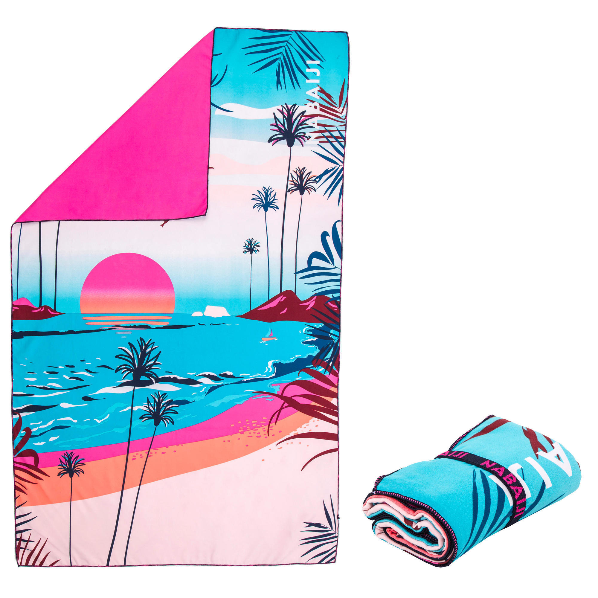 Mikrofaser-Badetuch kompakt Größe XL 110×175 cm bedruckt | Nabaiji ...