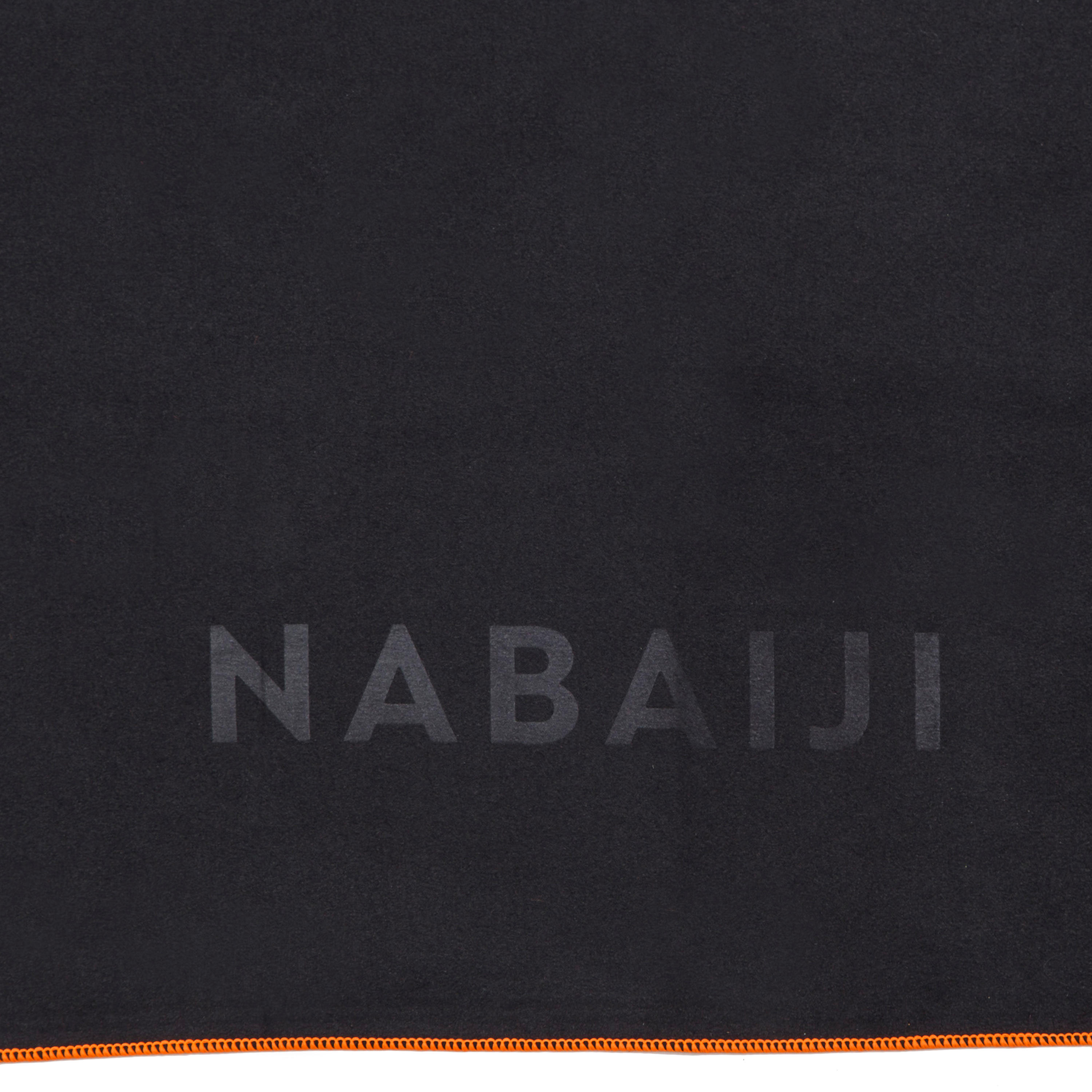 Swimming Microfibre Towel Size M - Black - NABAIJI