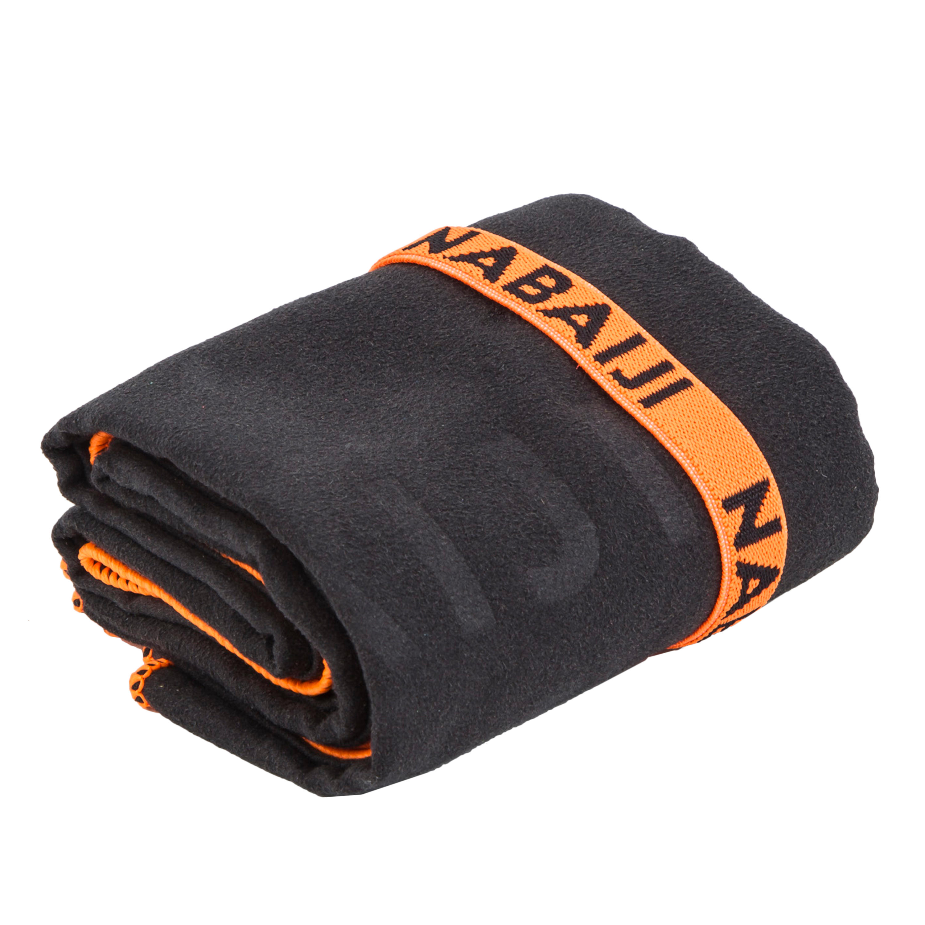 Swimming Microfibre Towel Size M - Black - NABAIJI