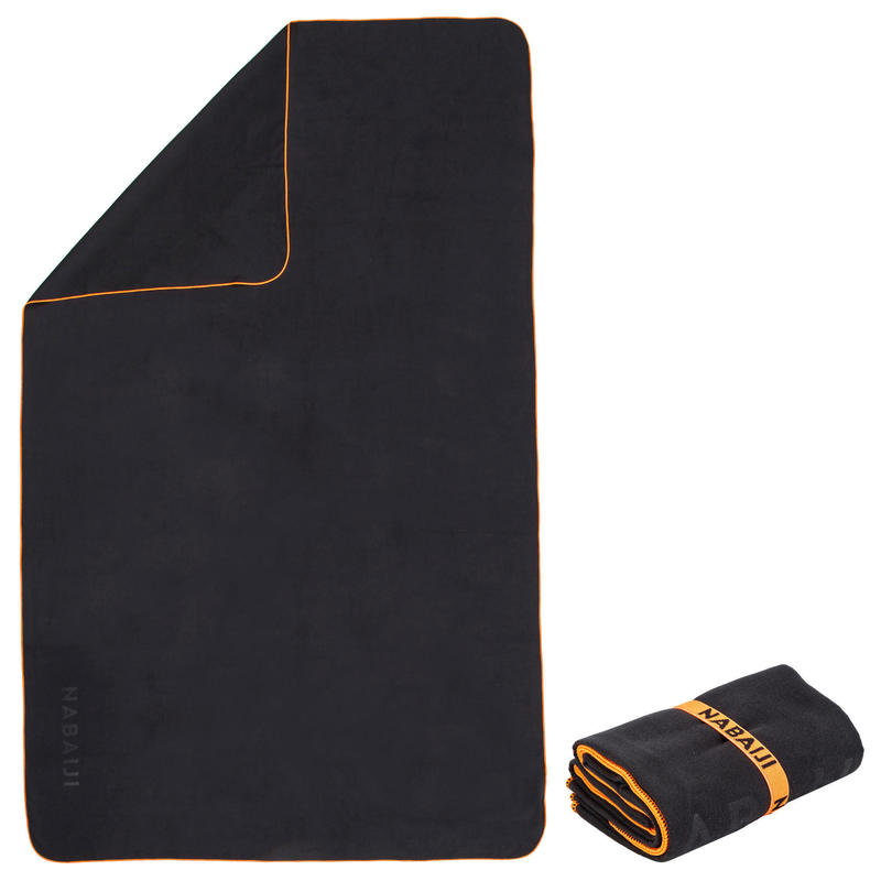 Serviette De Bain Microfibre Gris Fonce Taille Xl 110 X 175 Cm Nabaiji Decathlon