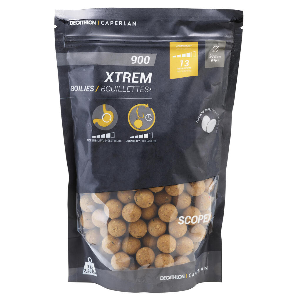 Boilies na lov kapra Xtrem 900 20 mm 1 kg Kôrovce - Čierne korenie