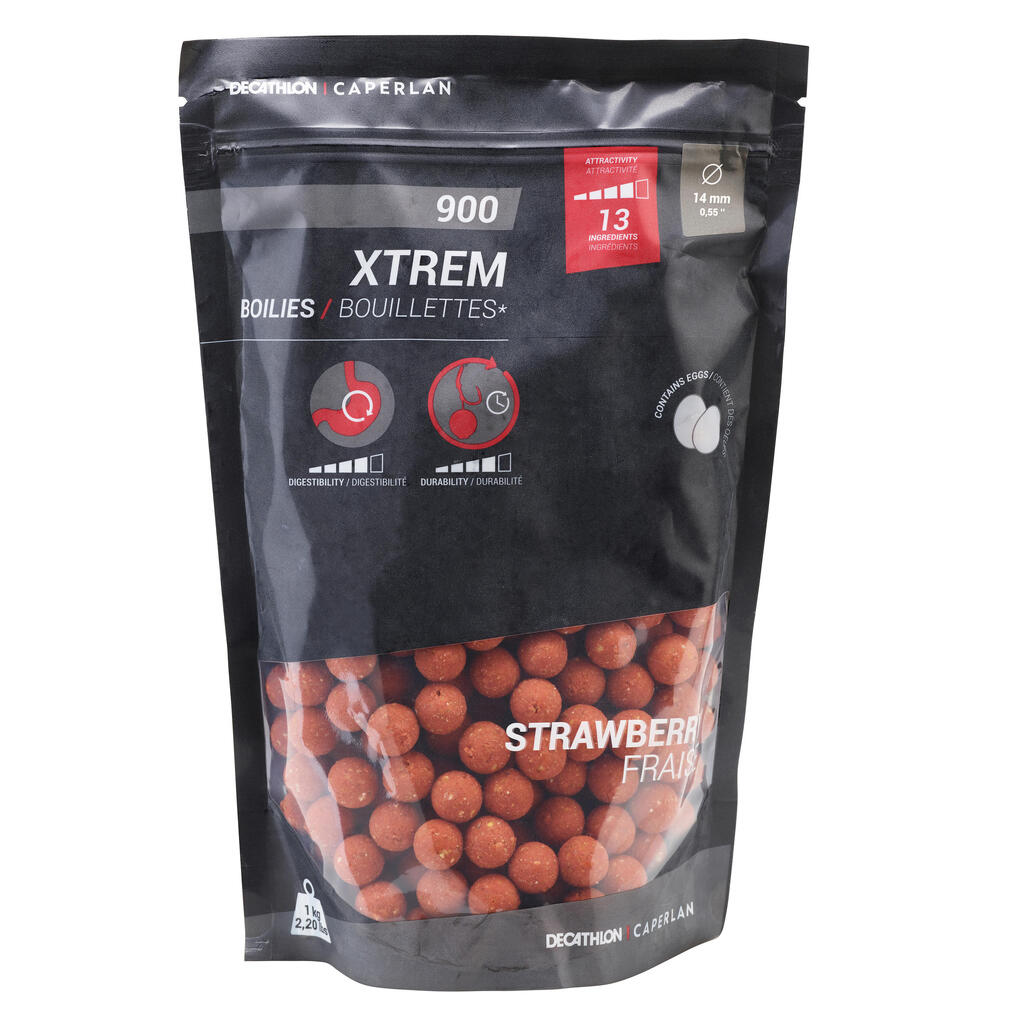 Boilies na lov kapra Xtrem 900 14 mm 1 kg Jahoda