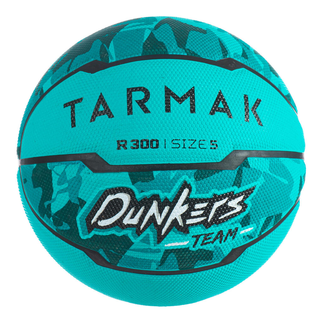 Size 5 beginner basketball for kids up to 10 years r300 - turquoise.