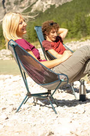 LOW CAMPING CHAIR 500 L - COMPACT AND FOLDABLE