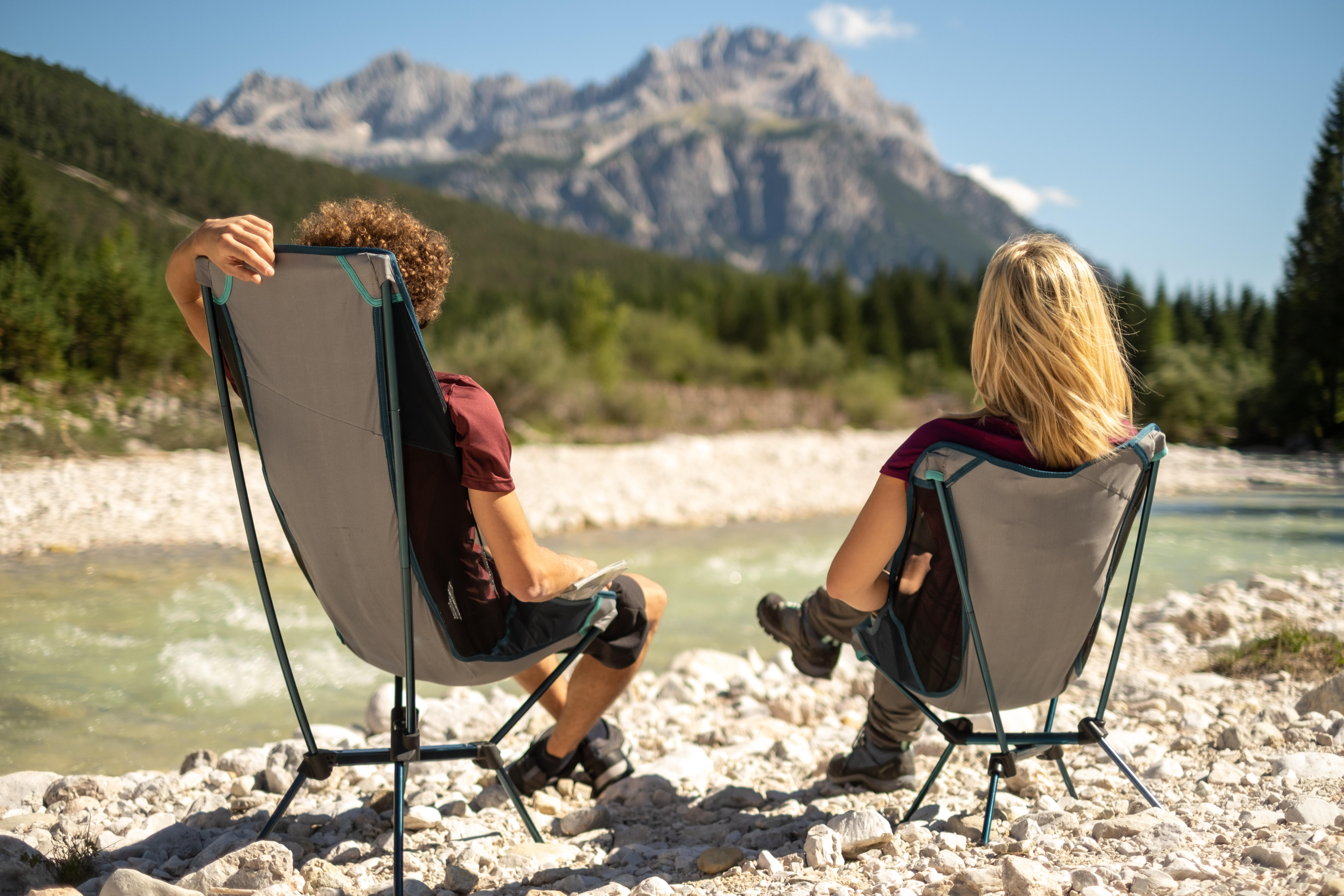 Folding Camping Chair- MH 500 Grey - QUECHUA