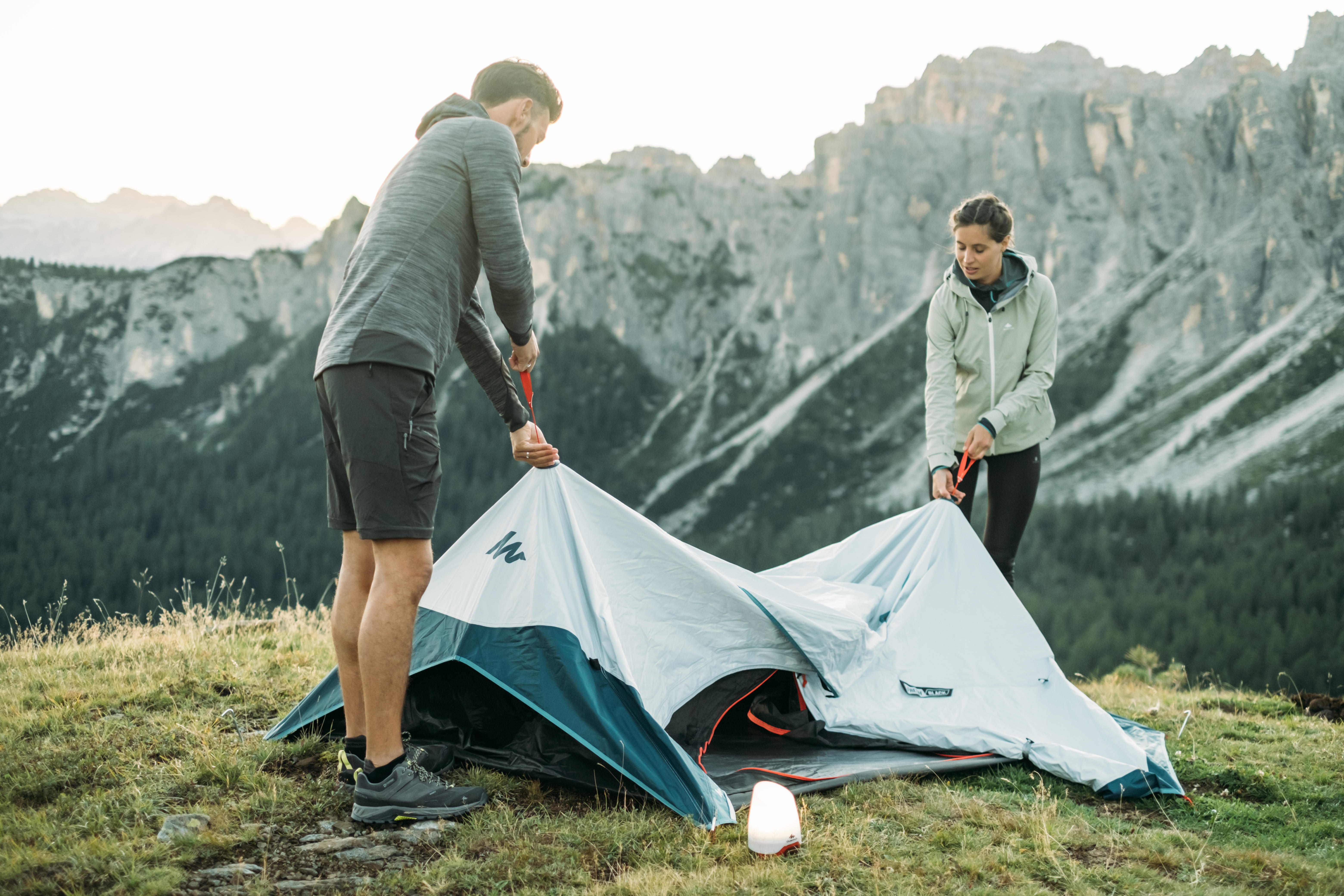 Camping tent 2 Seconds Easy 2 Person Fresh Black QUECHUA Decathlon