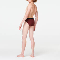 MEN'S BREATHABLE RUNNING BRIEFS - DARK BURGUNDY