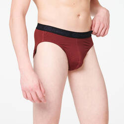 MEN'S BREATHABLE RUNNING BRIEFS - DARK BURGUNDY