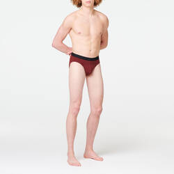 MEN'S BREATHABLE RUNNING BRIEFS - DARK BURGUNDY